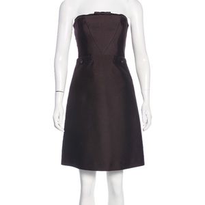 Bottega Veneta Brown Strapless Mini Dress